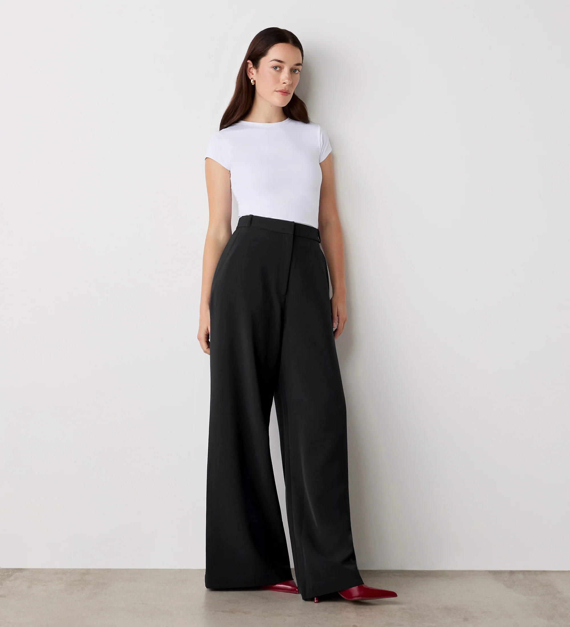 Addie Black Wide Leg Trousers - Image 3