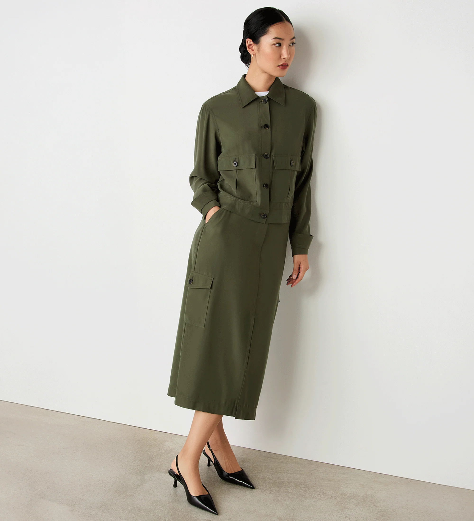 Alexa Khaki Utility Jacket - Image 3