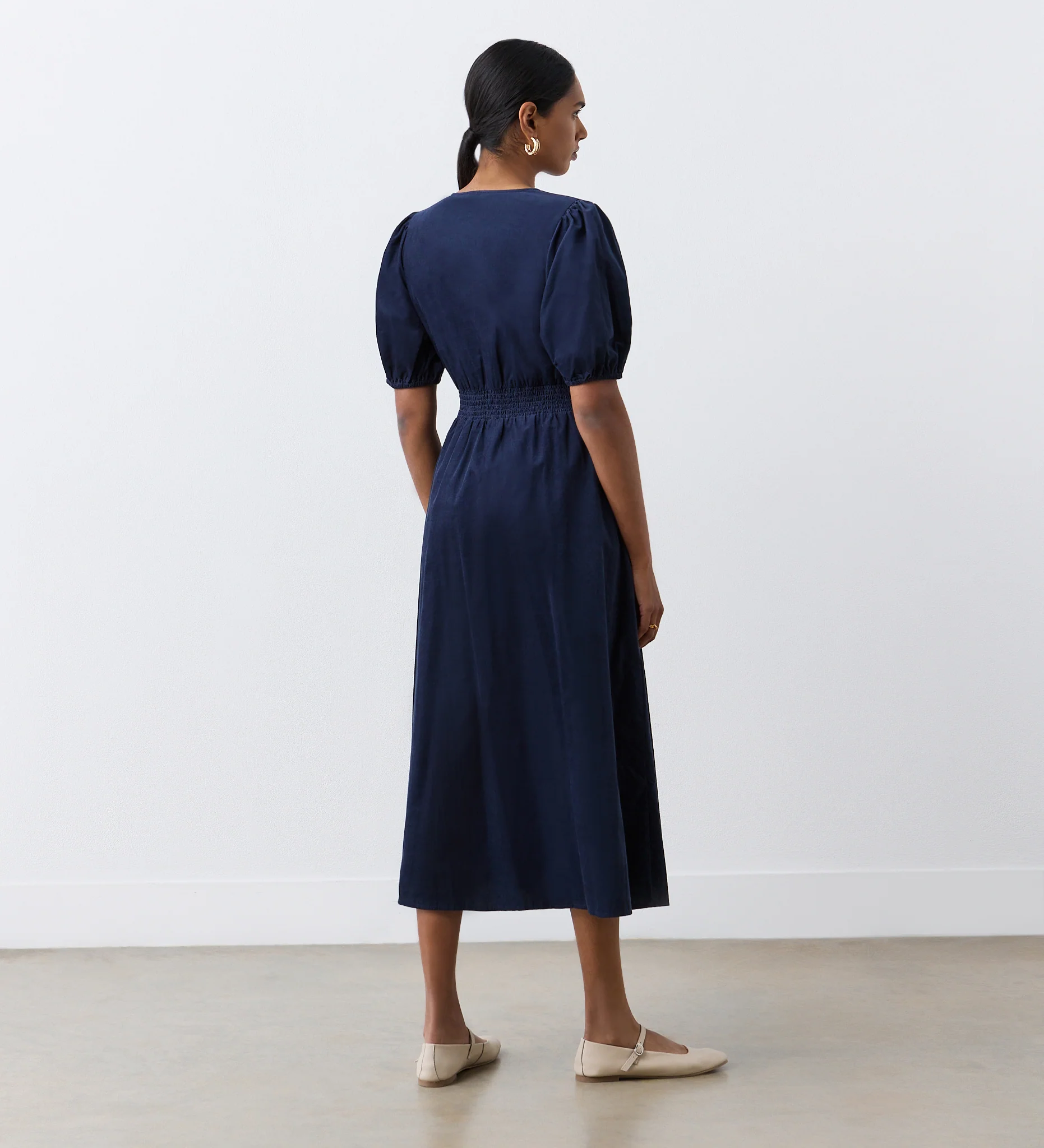 Arlow Navy Corduroy Midi Dress - Image 4