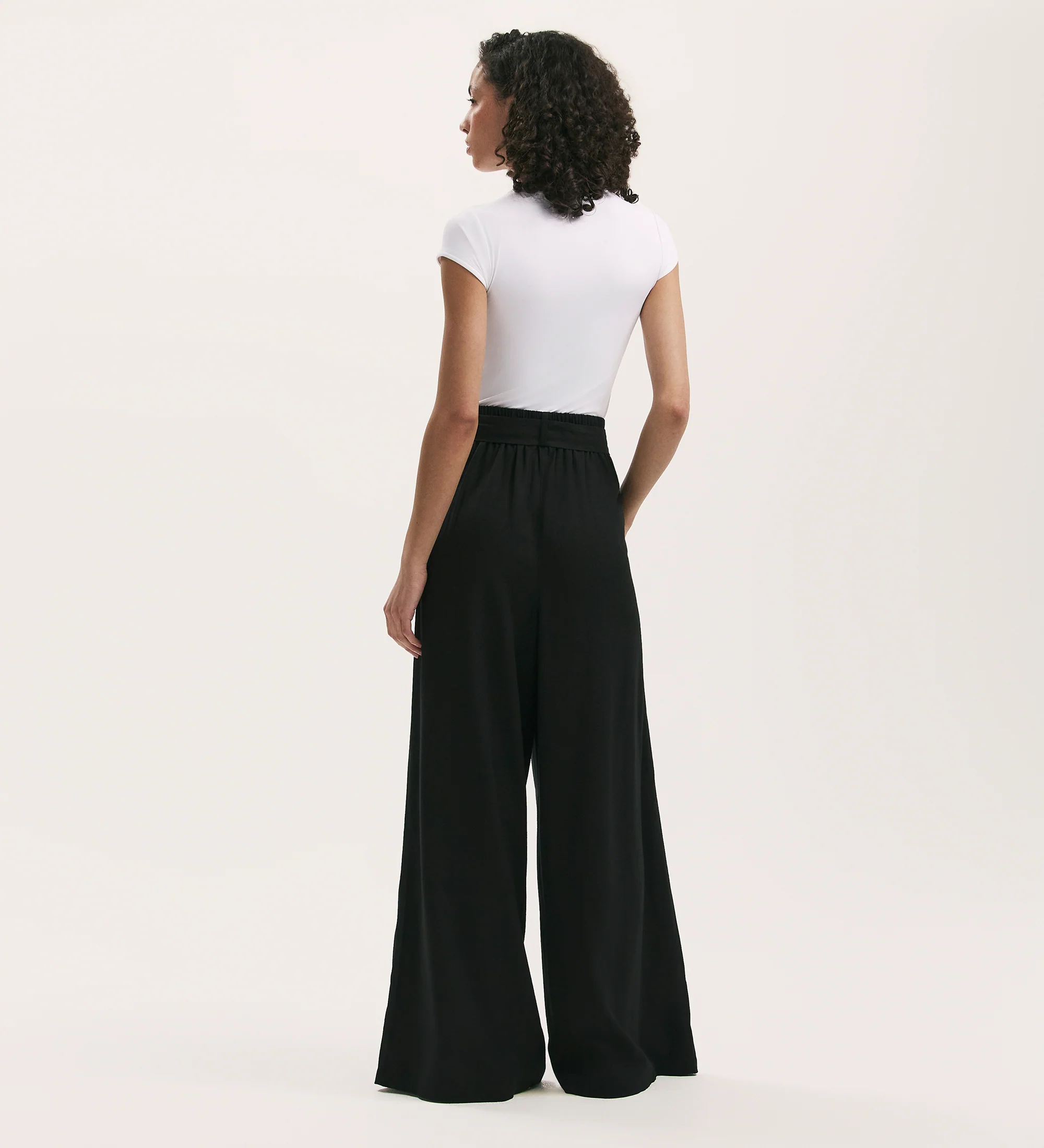 Athena Black Linen Blend Wide Leg Trousers - Image 4