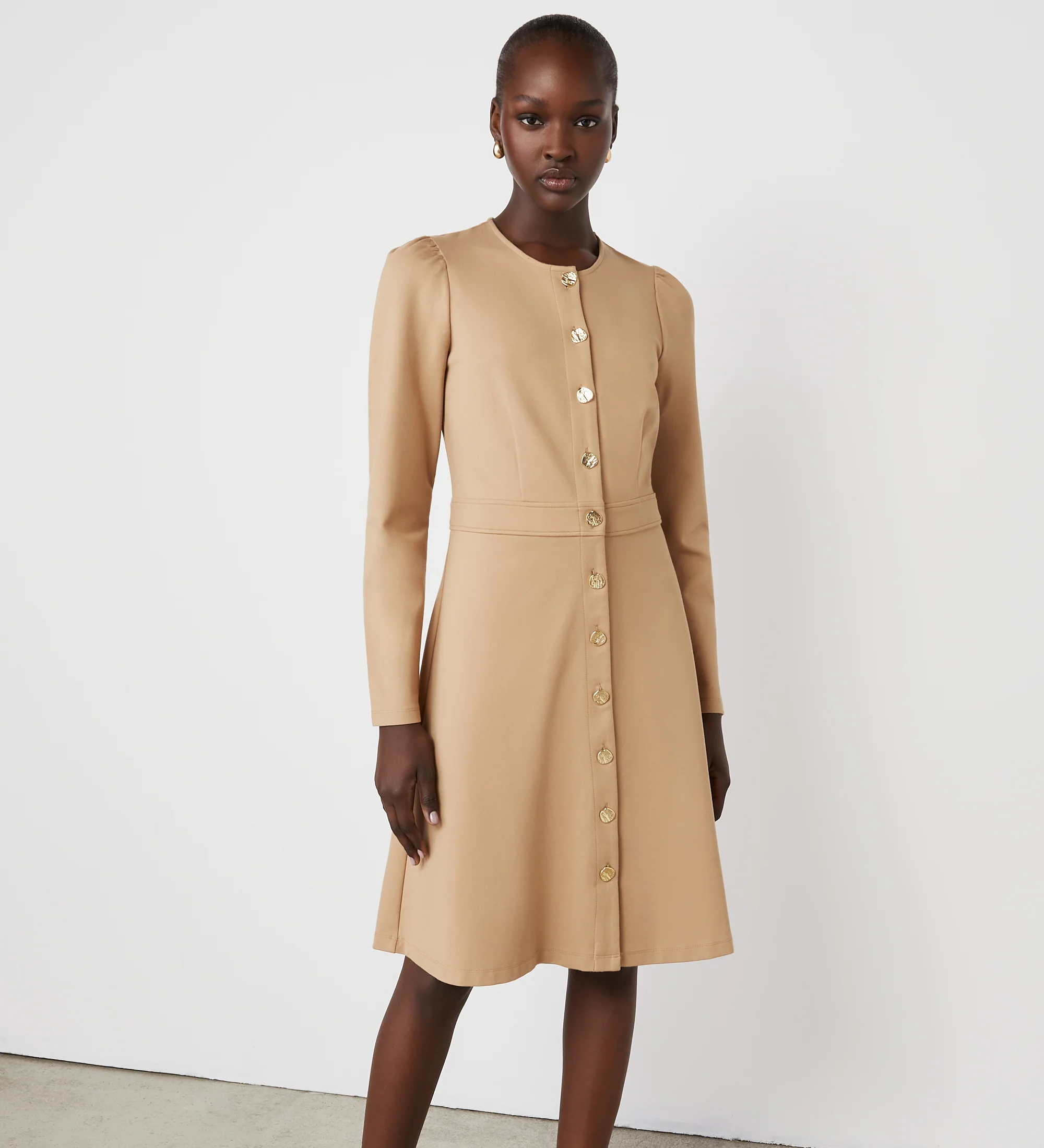 Blake Camel Ponte Jersey Midi Dress - Image 3