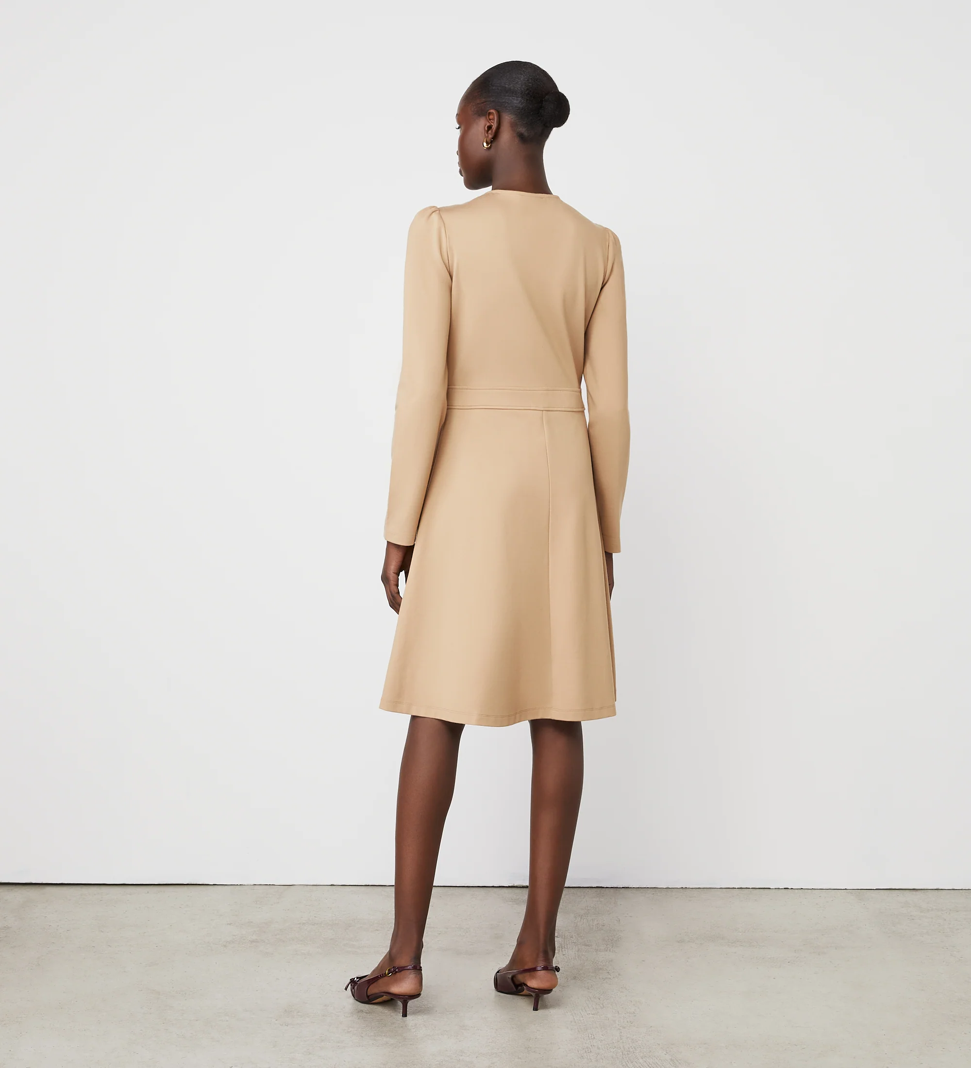 Blake Camel Ponte Jersey Midi Dress - Image 4