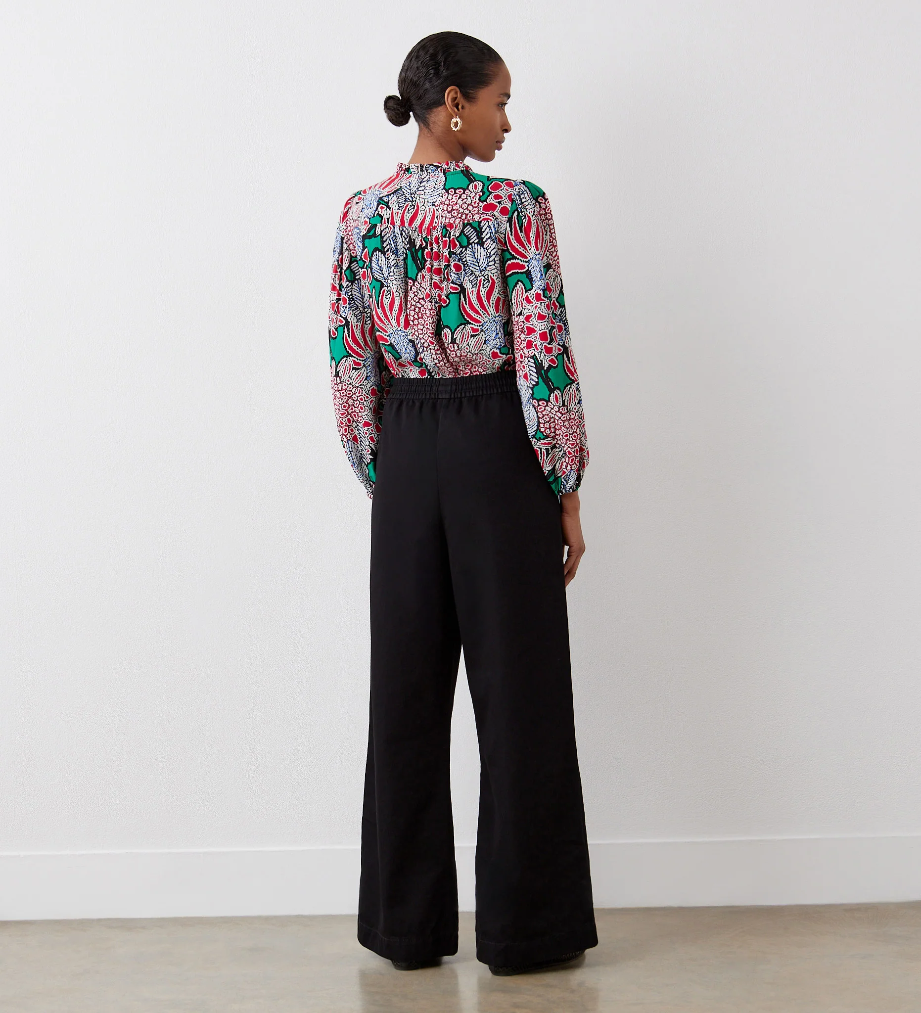 Dixie Black Denim Wide Leg Trousers - Image 4