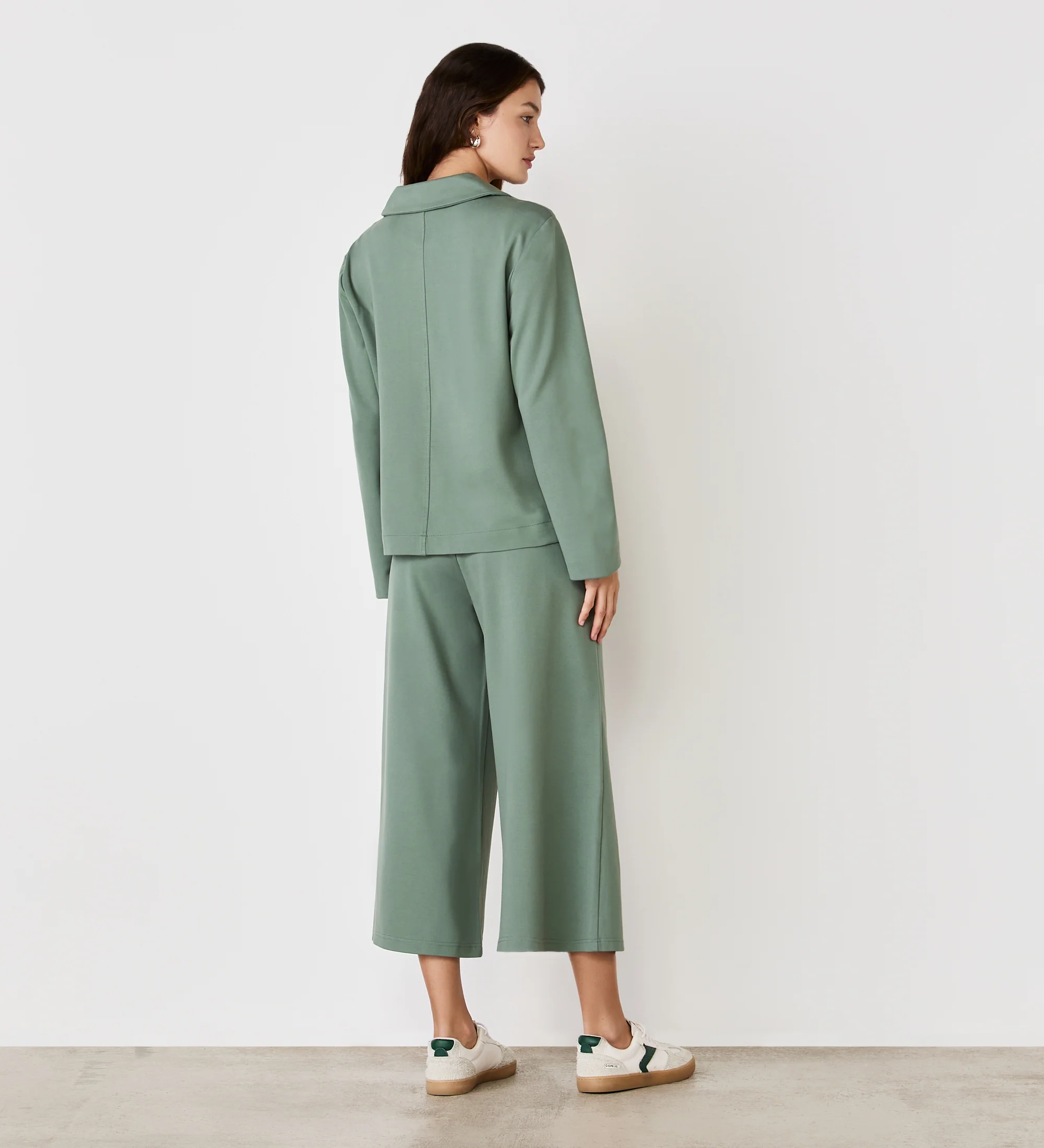 Enola Light Khaki Ponte Jersey Jacket - Image 4