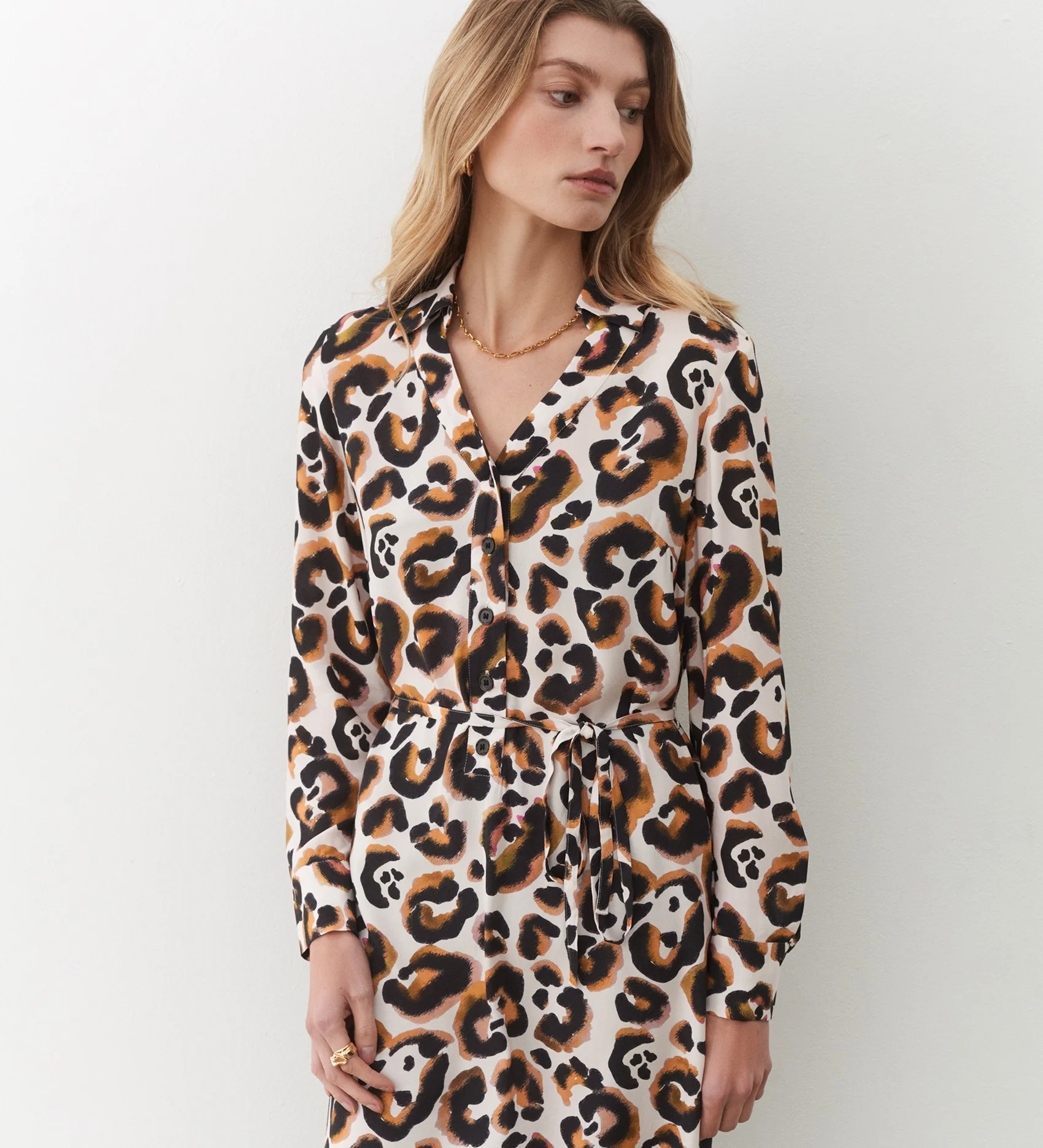 Isla Leopard Print Midi Dress - Image 4