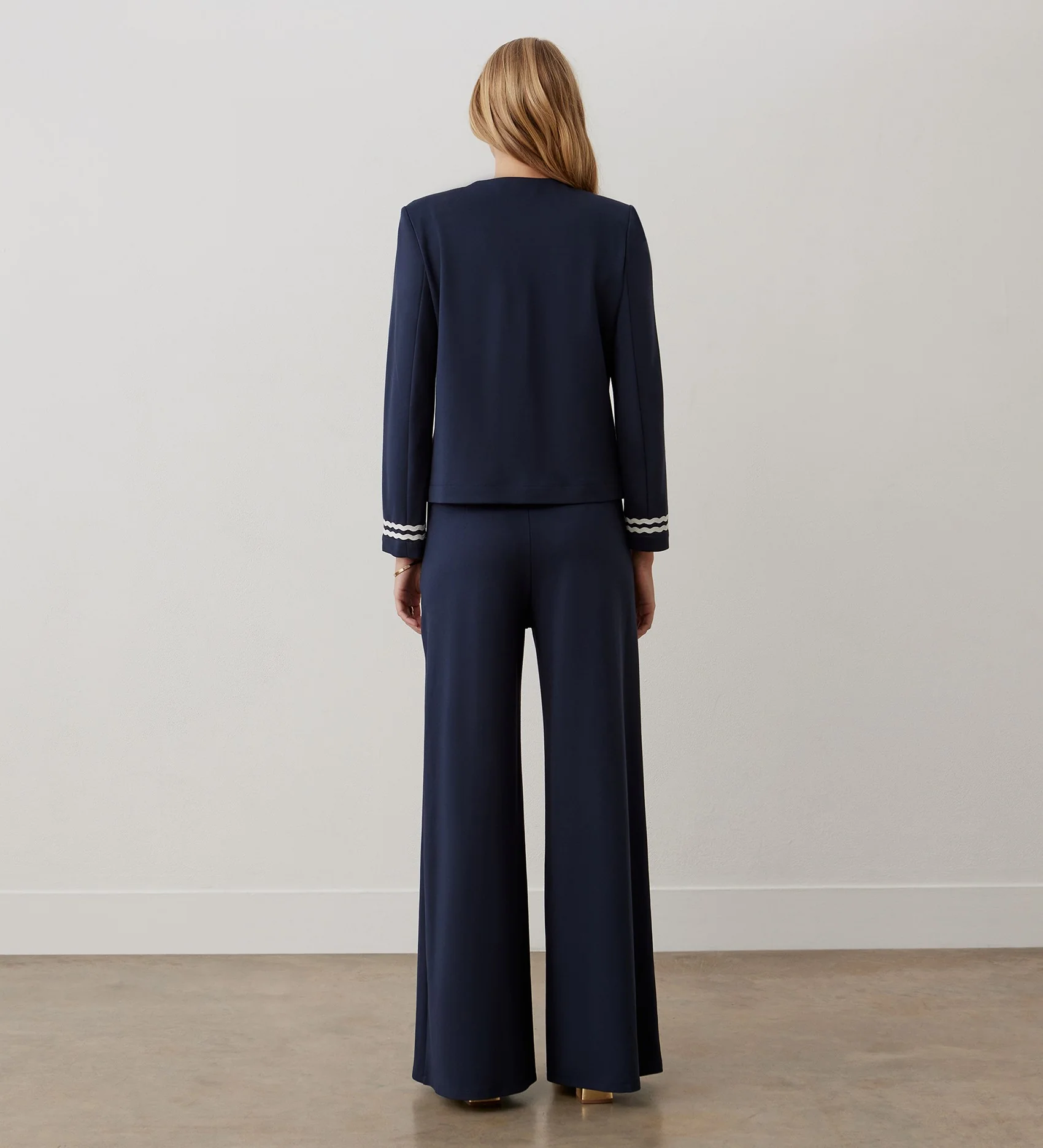 Matilda Navy Ponte Jersey Trousers - Image 4