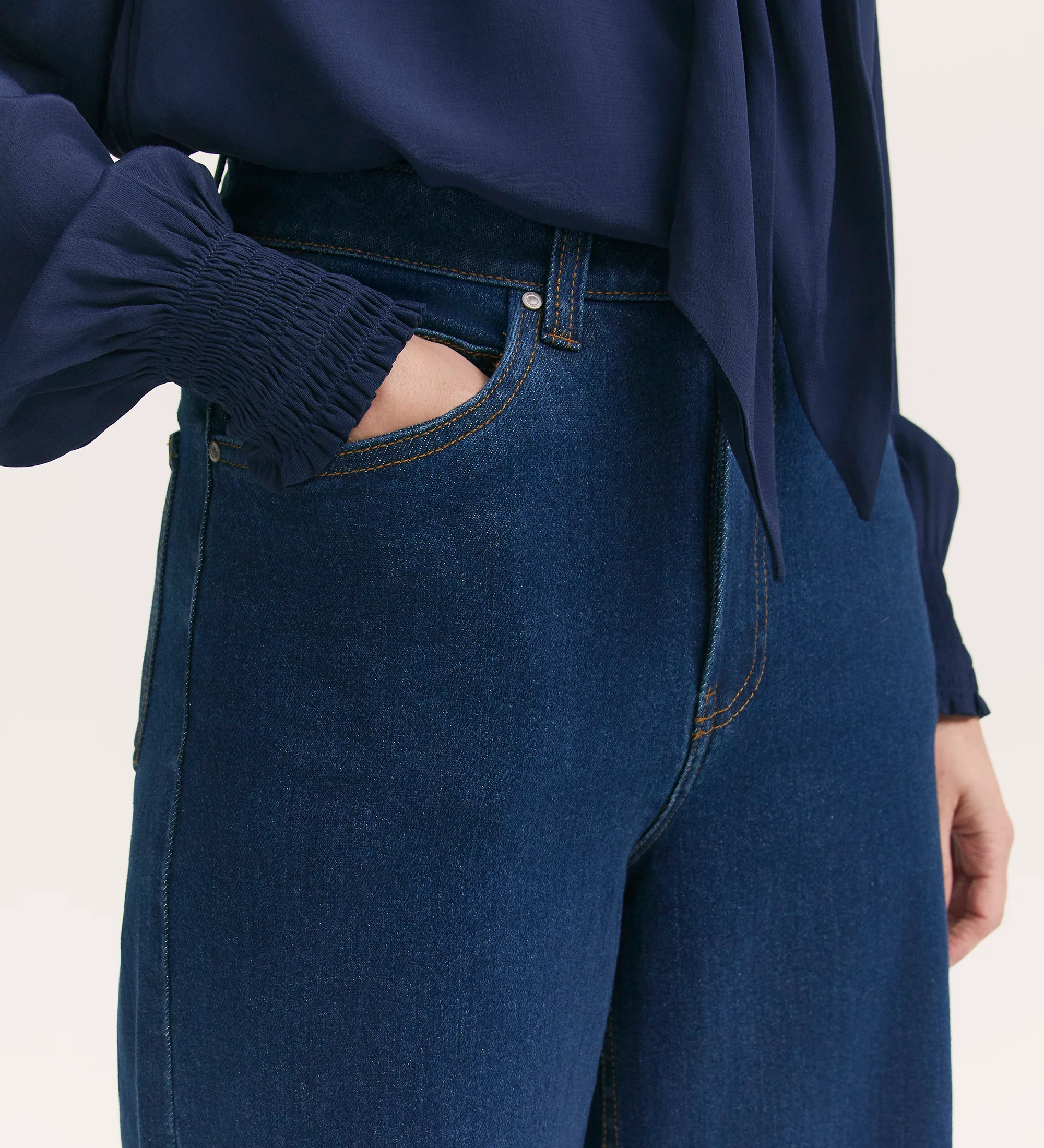 Monica Mid Wash Wide Leg Jeans - Image 3