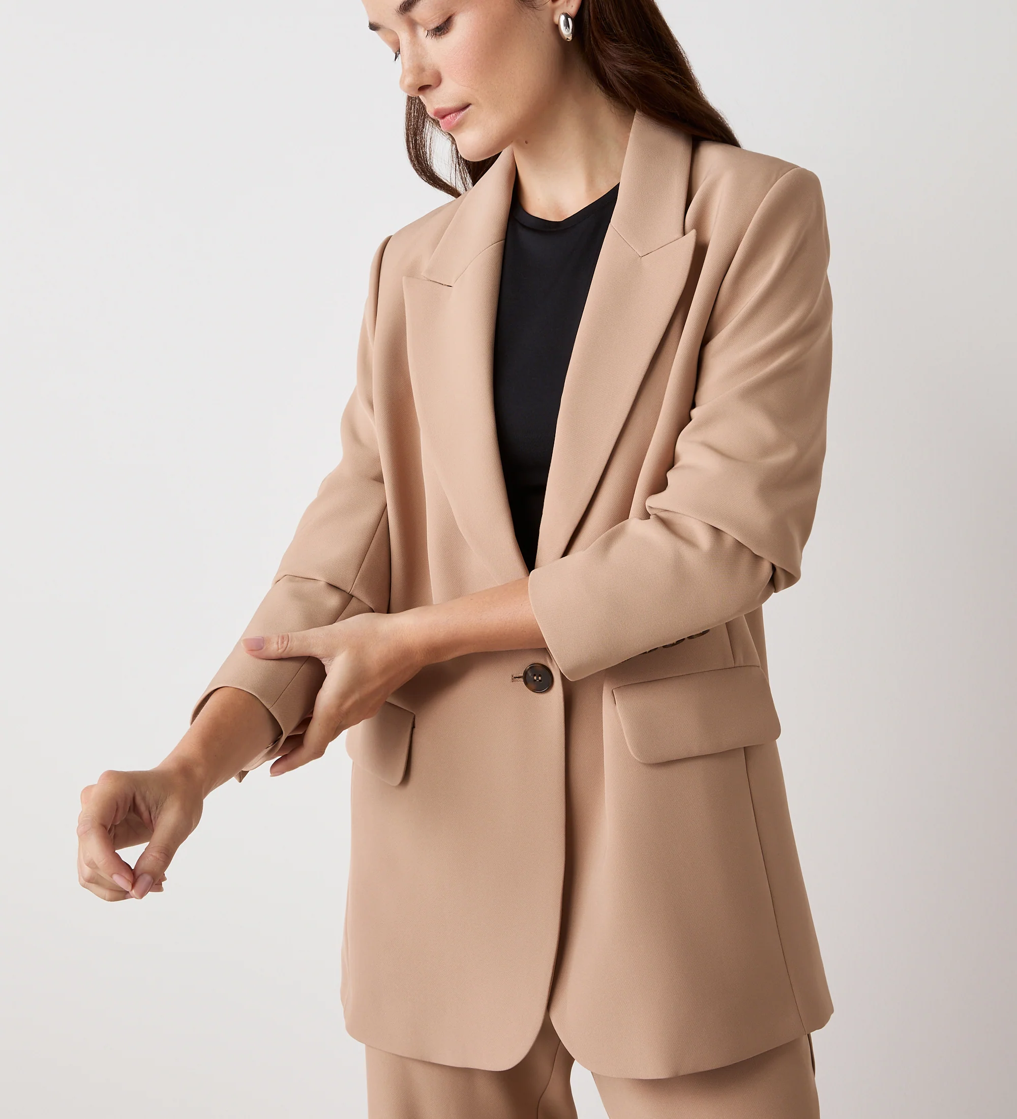 Myla Camel Longline Blazer - Image 3