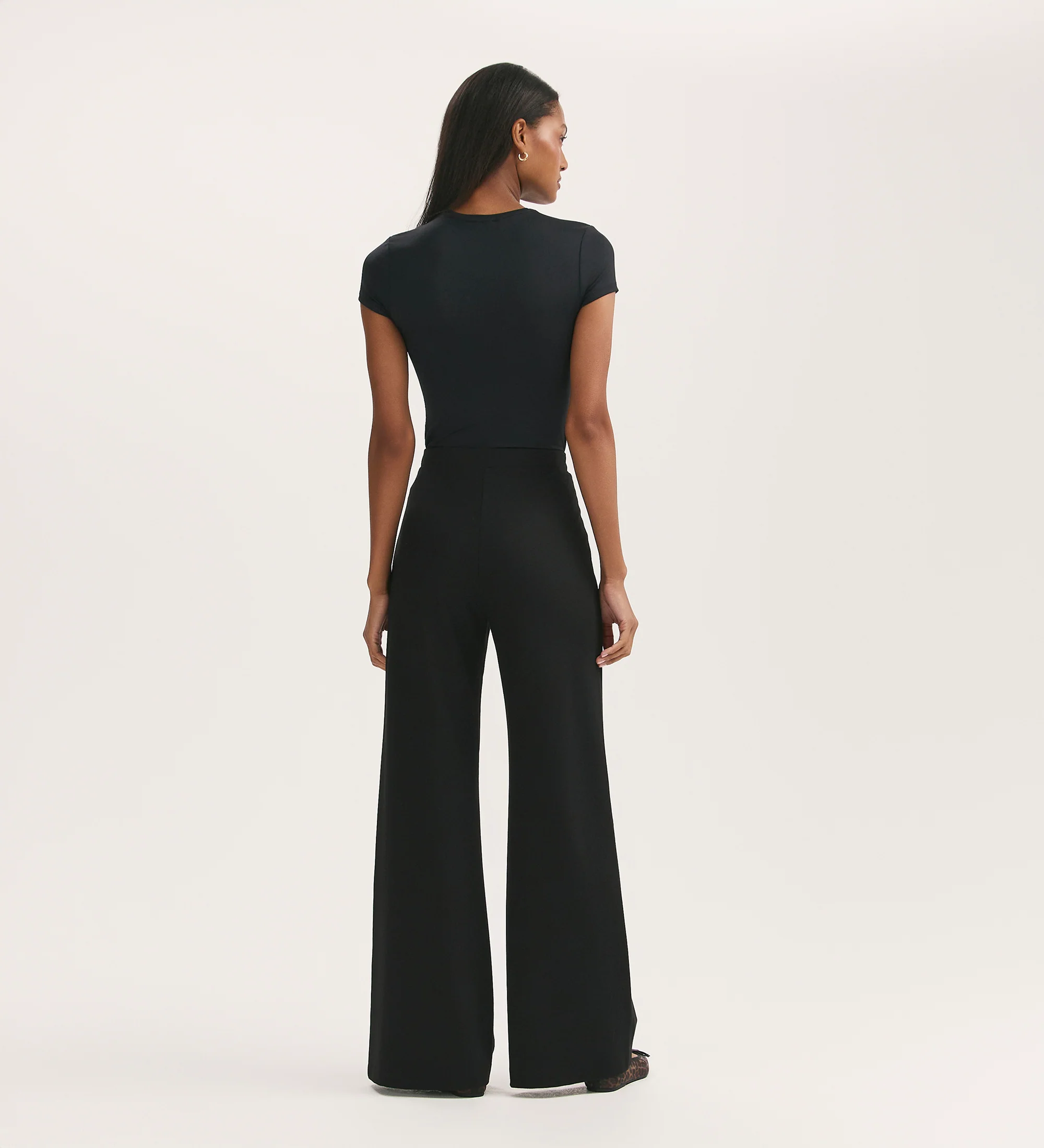 Reyna Black Ponte Jersey Wide Leg Trousers - Image 5