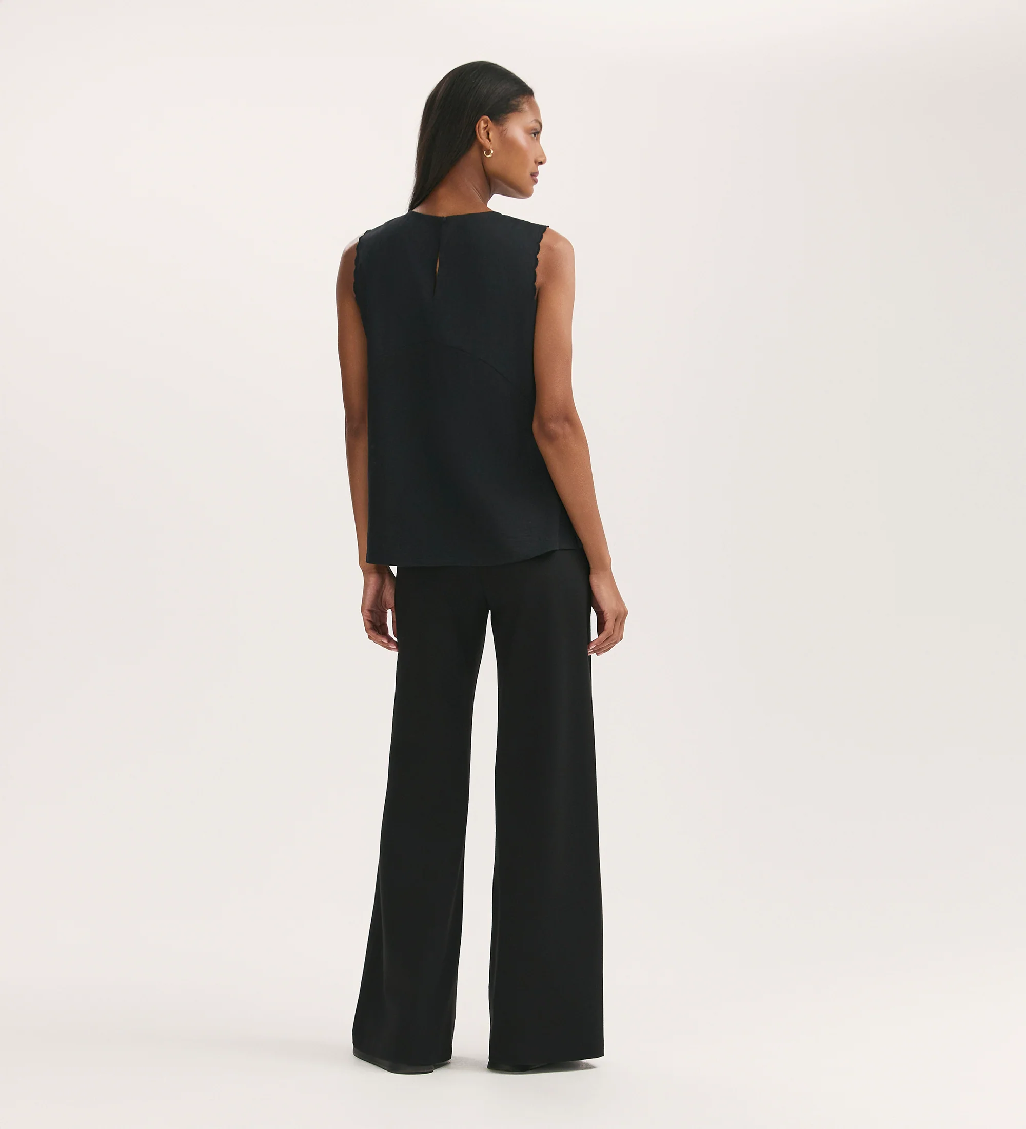 Reyna Black Ponte Jersey Wide Leg Trousers - Image 6