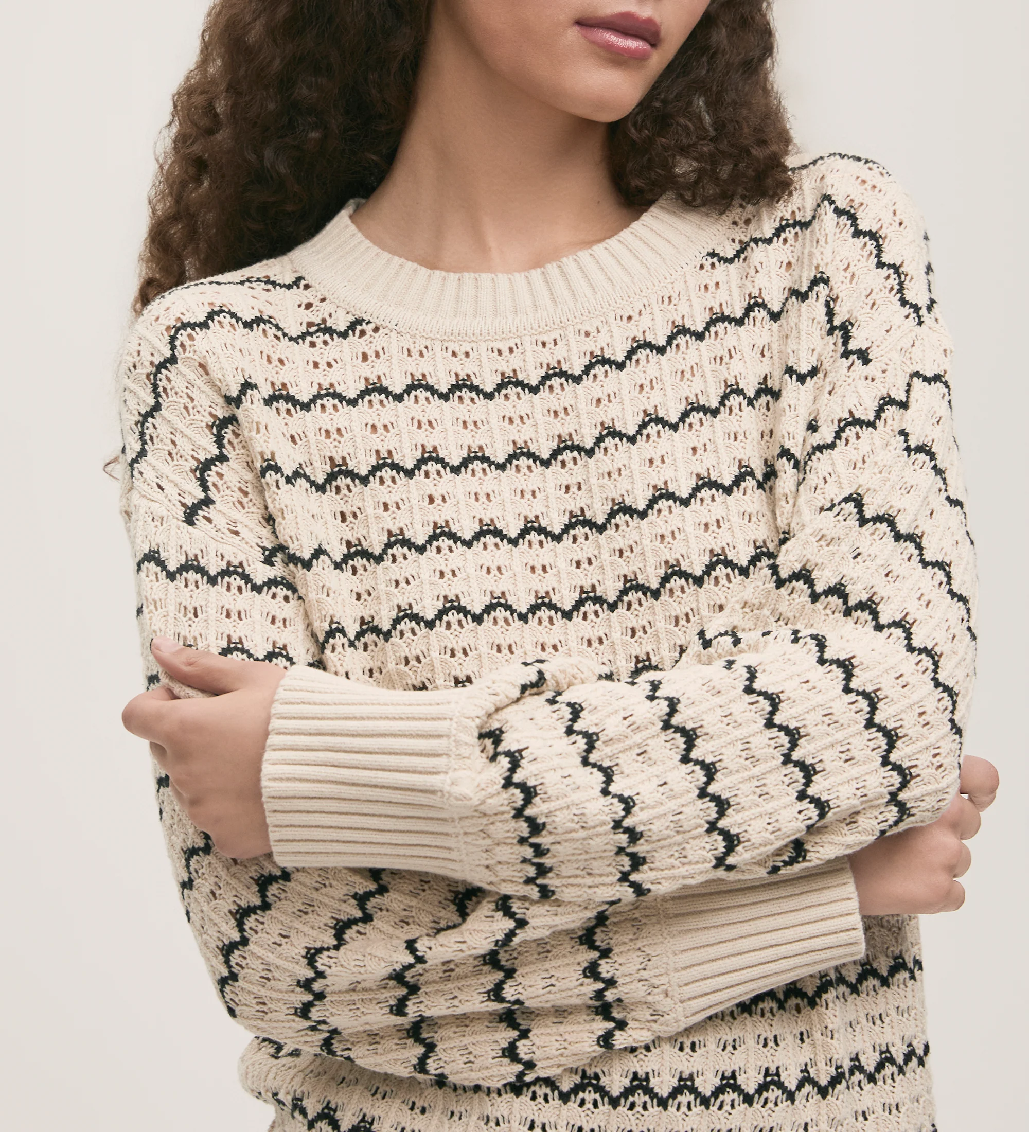 Sansa Ivory Crochet Jumper - Image 3