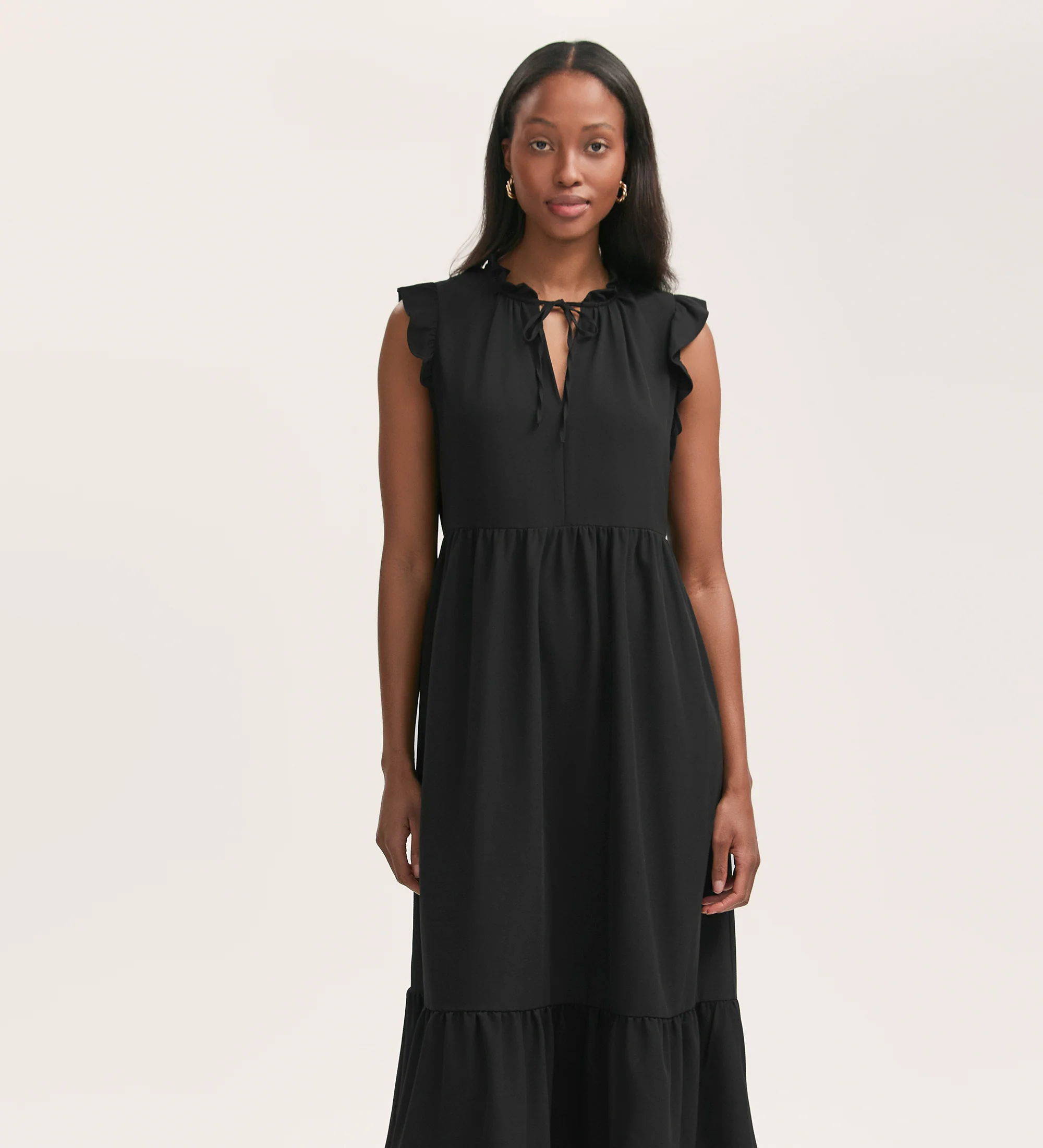 Scout Black Crepe Midi Dress - Image 3