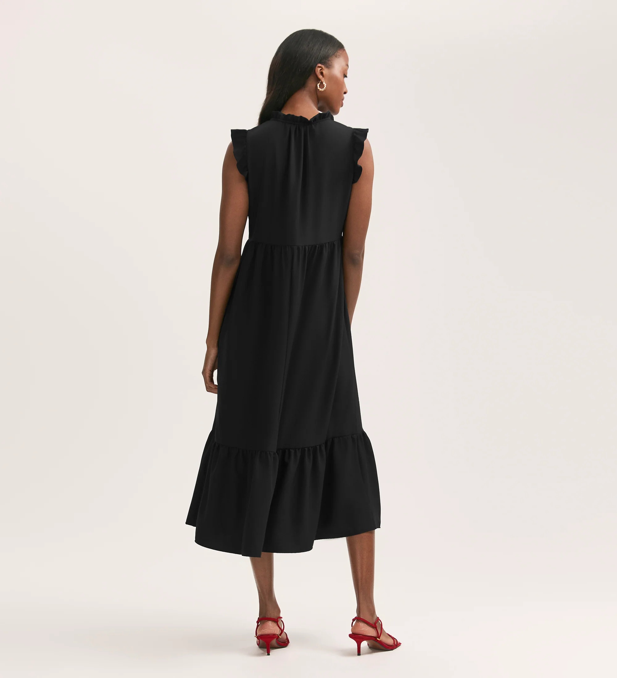 Scout Black Crepe Midi Dress - Image 4