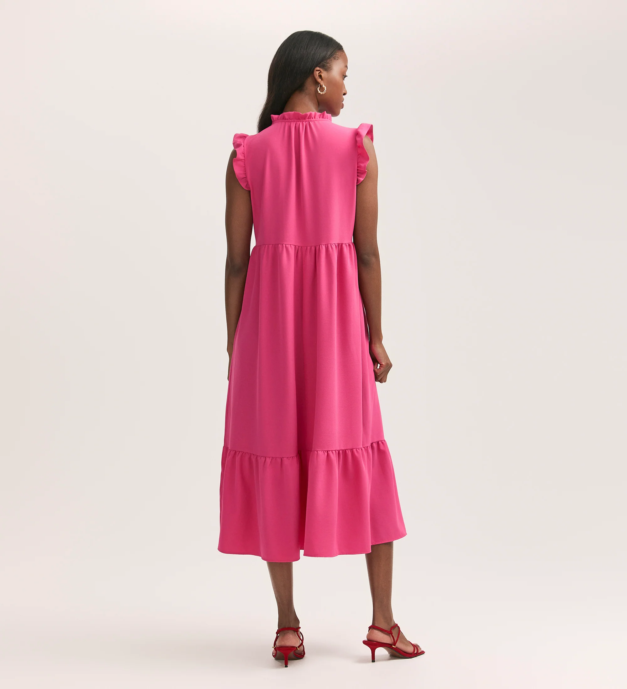 Scout Fuchsia Pink Crepe Midi Dress - Image 4