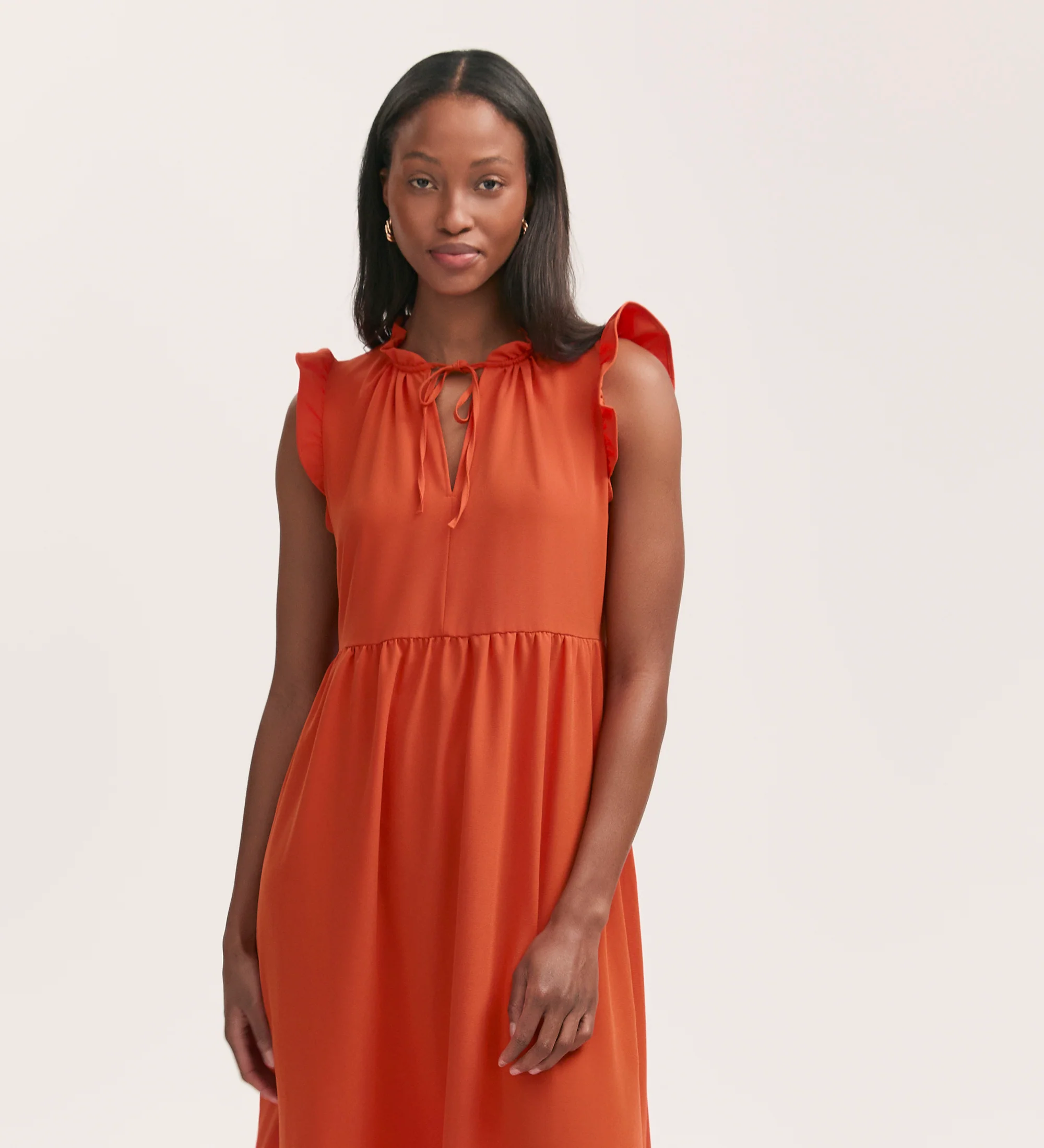 Scout Orange Crepe Midi Dress - Image 3