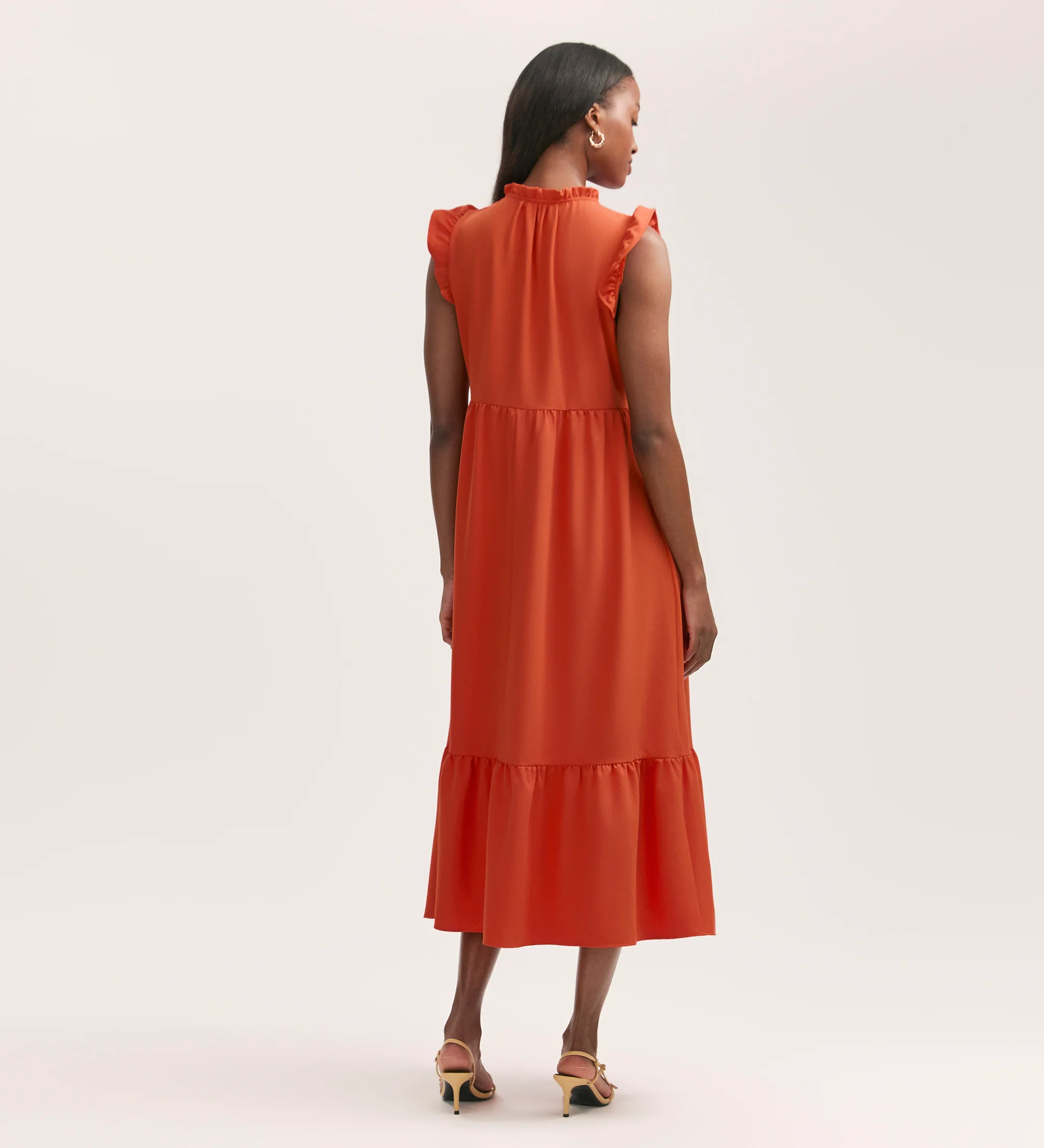 Scout Orange Crepe Midi Dress - Image 4